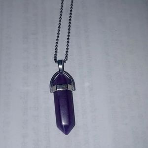 Purple crystal ballchain necklace